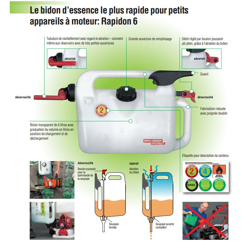 Bidon d'essence rapide 6L